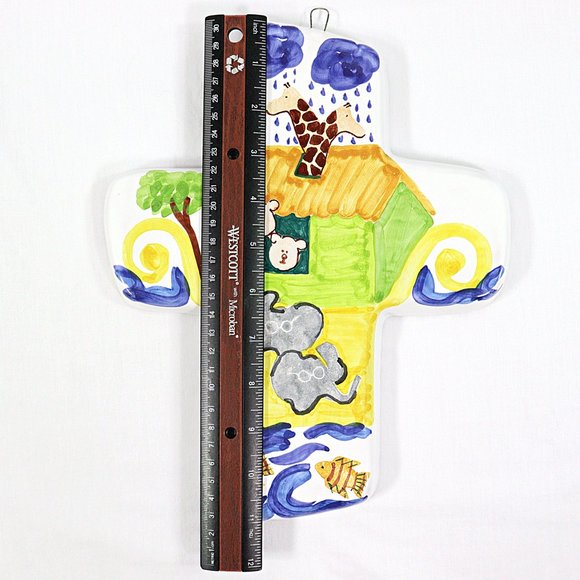 Noah's Ark Nursery Cross Boozell Collection Baby Terracota Mexico Hand Painted - Picture 7 of 11